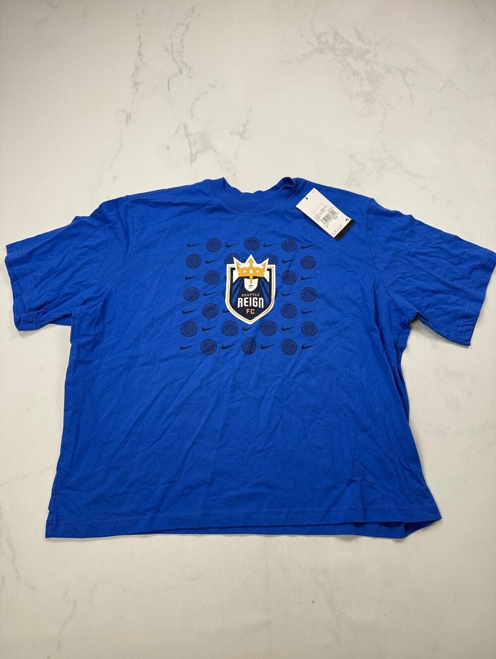 Nike Reign Graphic Tee Blue 2010s Jersey Tee - Womens L